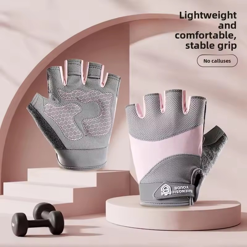 Weightlifting Gloves - 屋外サイクリング通気性ハーフフィンガーグローブジムエクササイズ重量挙げアンチスリップグローブサイクリング衝撃吸収グローブユニセックス