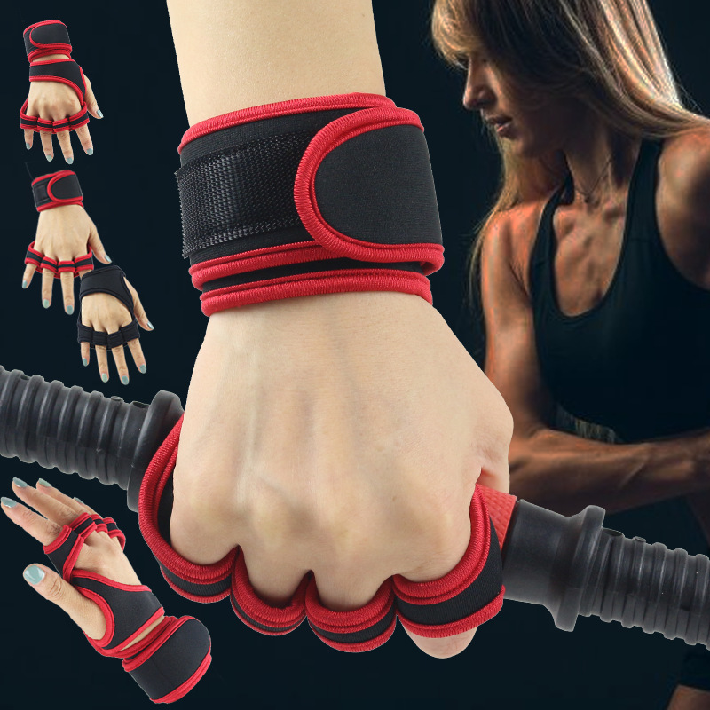 フィットネス男性女性手袋ジム重量挙げハーフフィンガー手首保護 - Weightlifting Gloves のレビューと価格