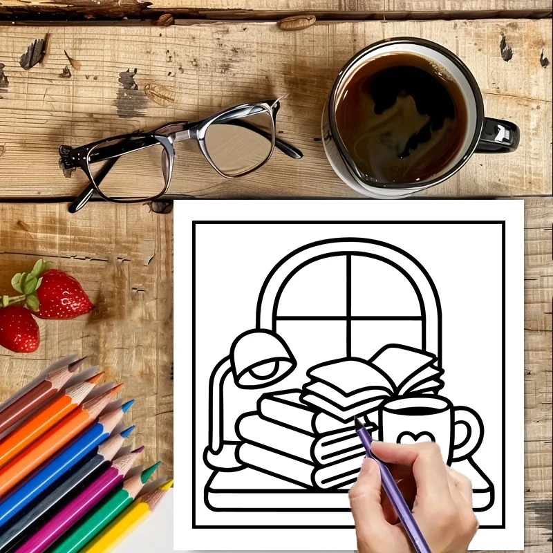 本愛好家のための塗り絵ブック、大人のための塗り絵ブック、誕生 - Chalk Bag のレビューと価格