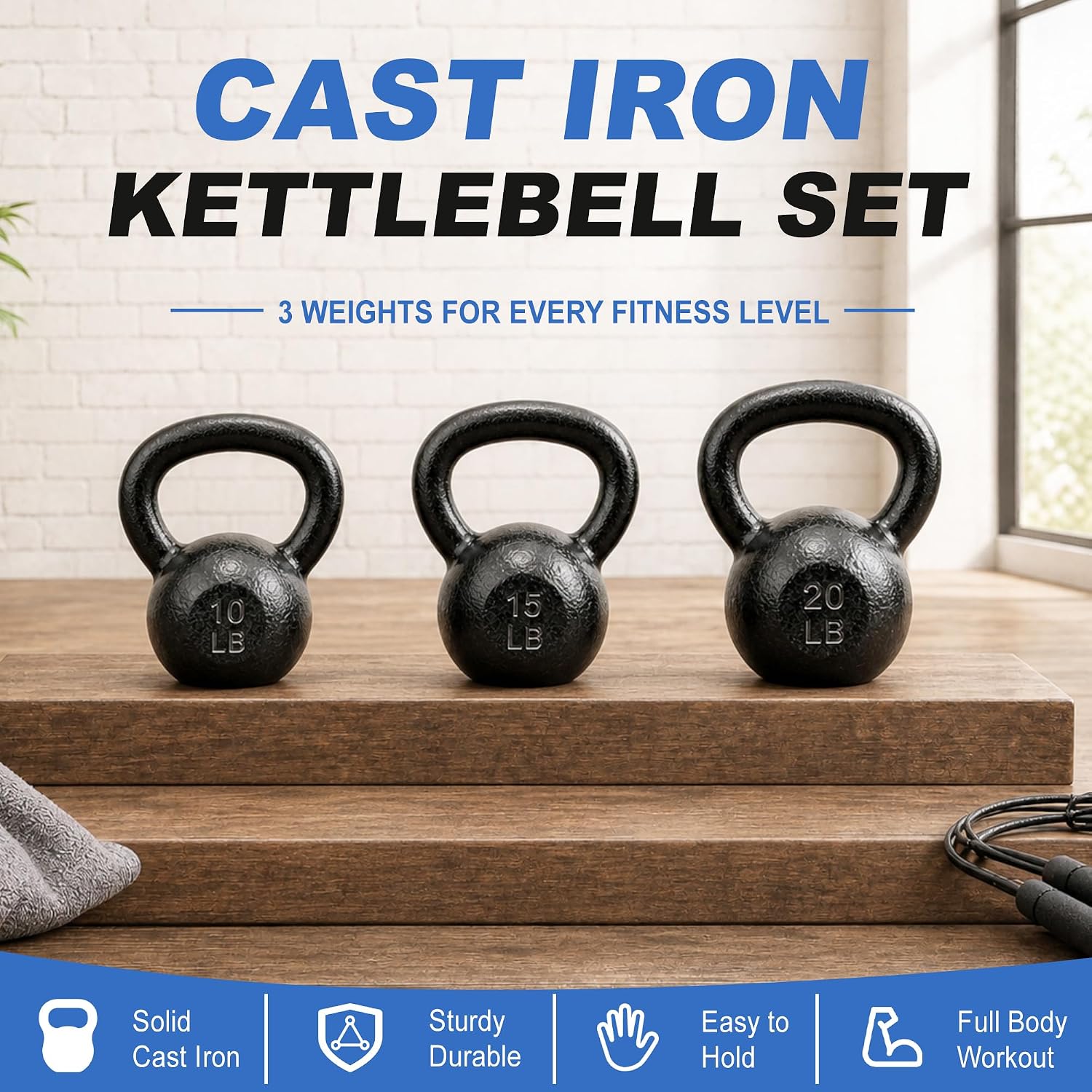 鋳鉄製ケトルベル 5～50ポンド。自宅ジムでの筋力トレーニン - Kettlebell のレビューと価格