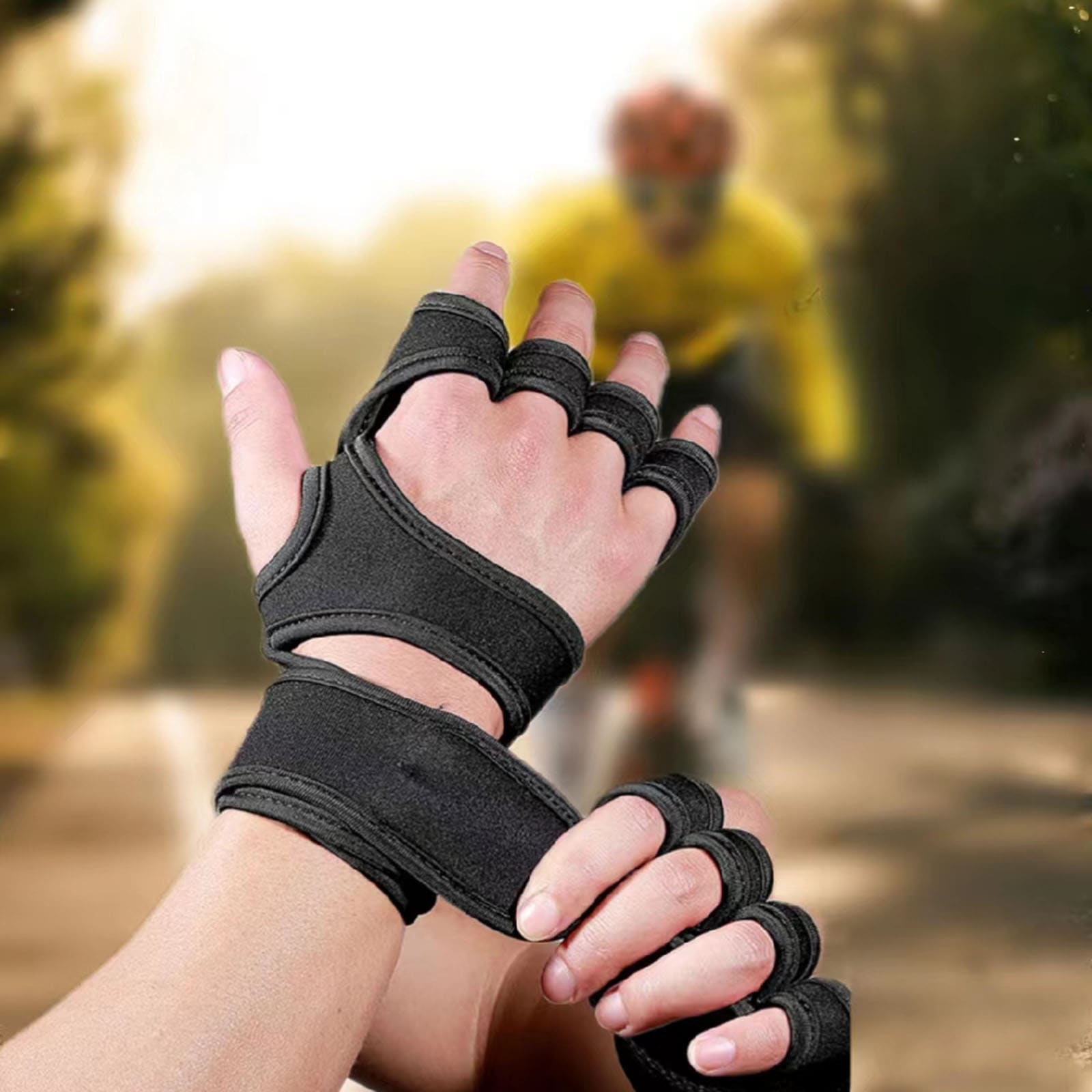 1 ペアスポーツクロストレーニングサイクリンググローブ手首サ - Weightlifting Gloves のレビューと価格
