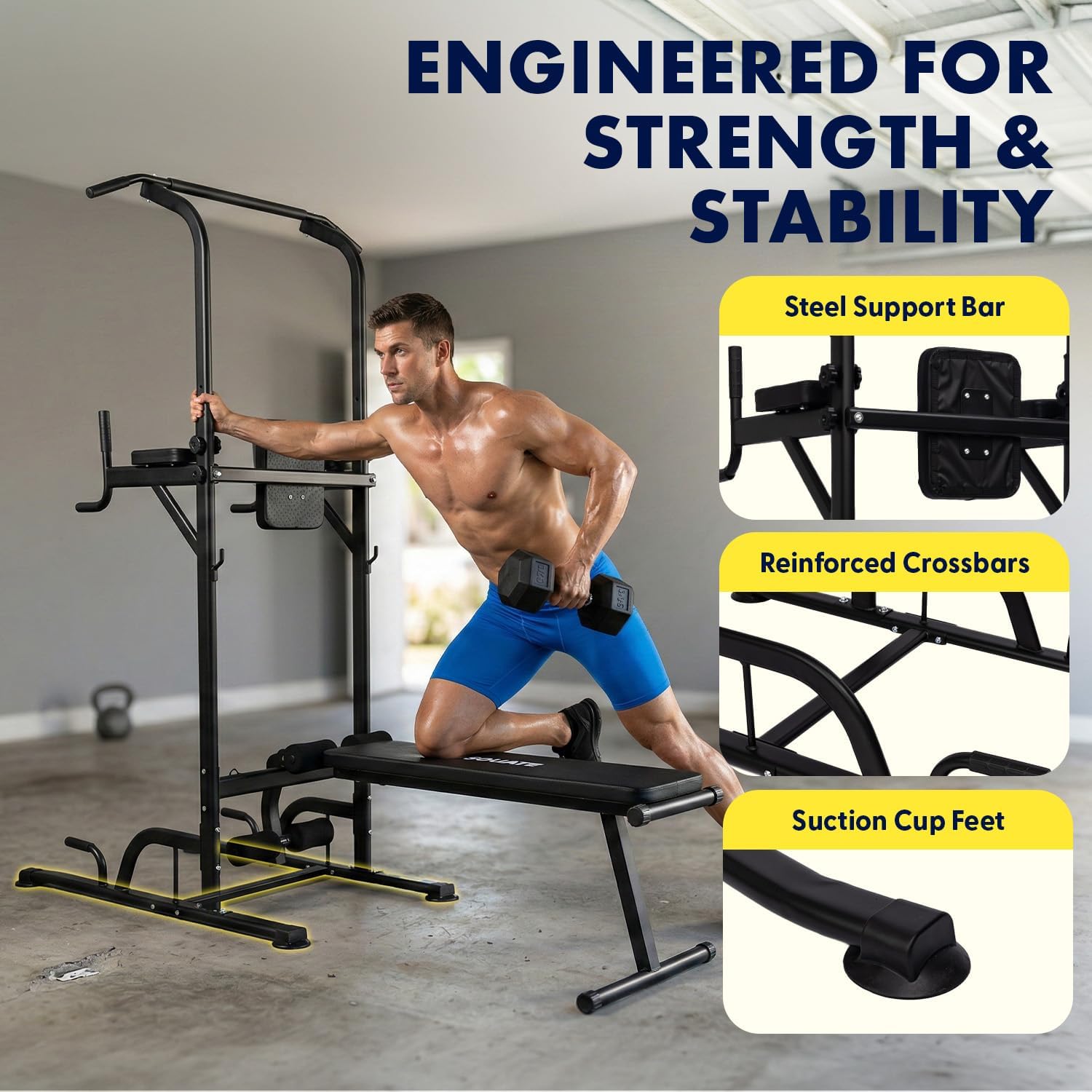 家庭用ジムでのトレーニングやベンチプレスに最適な、一体型のパ - Pull Up Bar のレビューと価格